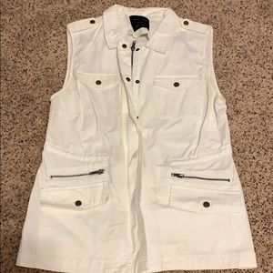 White Zip up vest